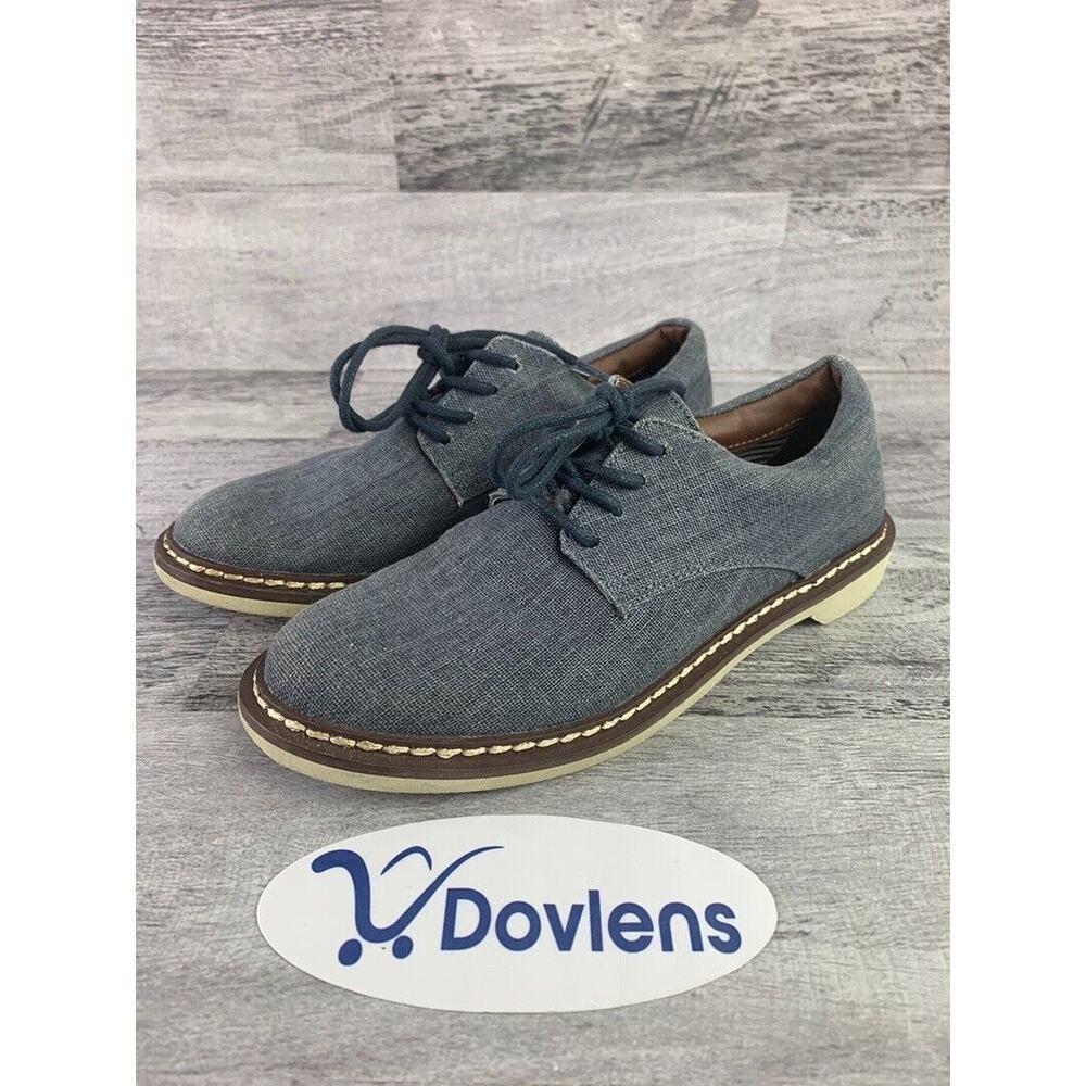 Tucker + Tate Boys Size 13.5 Lace-Up Oxford Shoes Blue Canvas Casual